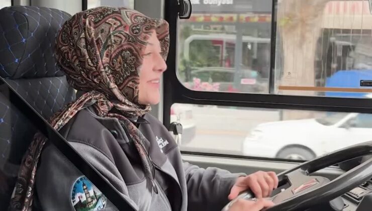 Tokat’ın ilk kadın halk otobüsü şoförü direksiyon başında