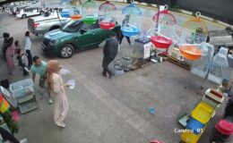 Kaldırıma çarpan otomobilin sürücüsü yaralandı