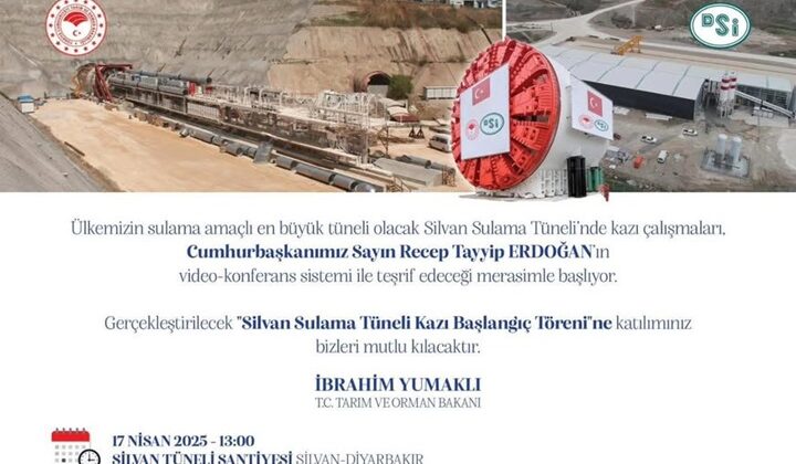 Silvan’da en büyük sulama kanalı tünel kazısı yarın yapılacak