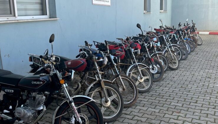 Siverek’te şase numarası silinmiş 14 motosiklet ele geçirildi