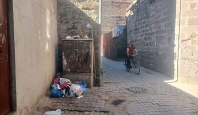Çöp kovalarının olmadığı sur sokakları atılan çöplerle kokuyor