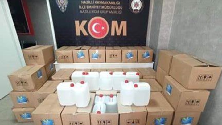 Adana’da 4 bin 830 litre etil alkol ele geçirildi