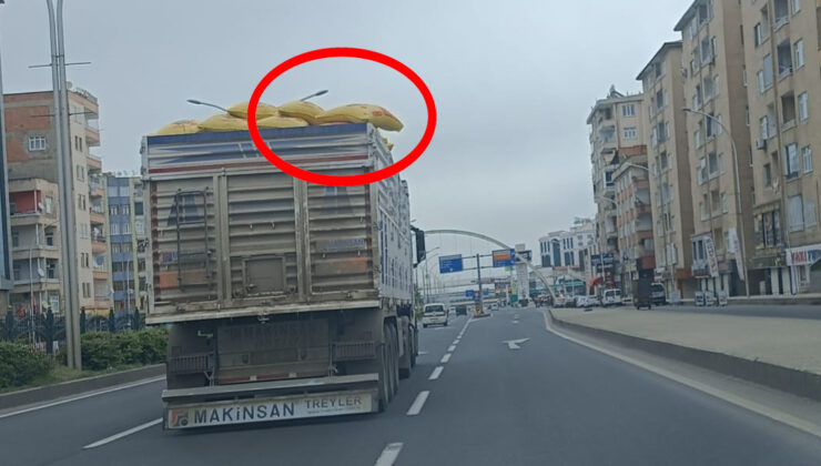 Trafikte Tehlikeli Yolculuk: Yük kamyonu şehirlerarası yolda tehlike saçtı
