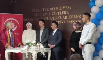 Erzurum’un plaka koduna atıfla 5.5.2025’te 25 nikah kıyıldı