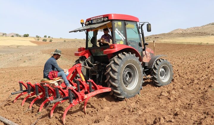Gercüş ilçesinde çiftçiler, kavun ve karpuz tohumlarını toprakla buluşturdu