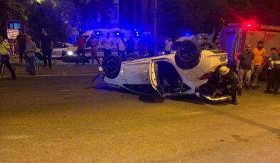 Diyarbakır’da takla atan araç kazaya neden oldu: 1 Yaralı