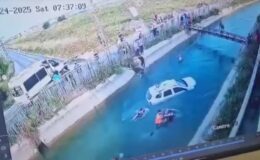 Sulama kanalına yuvarlanan cipteki 2 kişi kurtarıldı