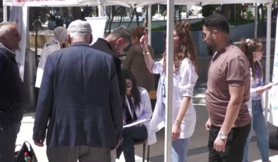 “Sağlıklı yaşam” için boy ve kilo ölçümleri yapılıyor