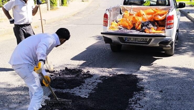 Mobil Asfalt Onarım Ekibi hızlı müdahale için sahada
