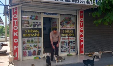 Kırtasiyecinin hayvan sevgisi takdir topluyor