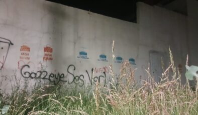 Diyarbakırlılar İsrail’e tepkilerini duvarlara yazdı