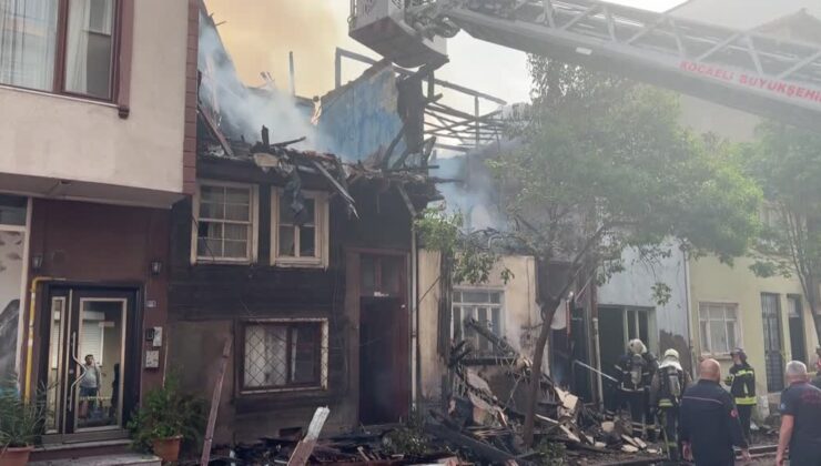 Darıca’da itfaiye personeli yaralandı: Yangında ev çöktü