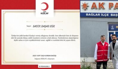 AK Parti Bağlar İlçe Başkanlığı’ndan Kızılay’a Kurban Bağışı Çağrısı
