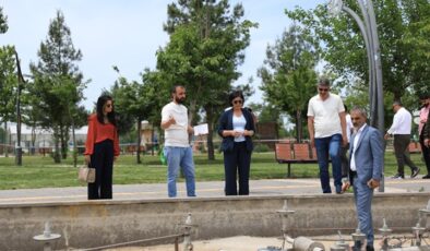 Eş Başkanlar parklardaki yenileme çalışmalarını denetledi