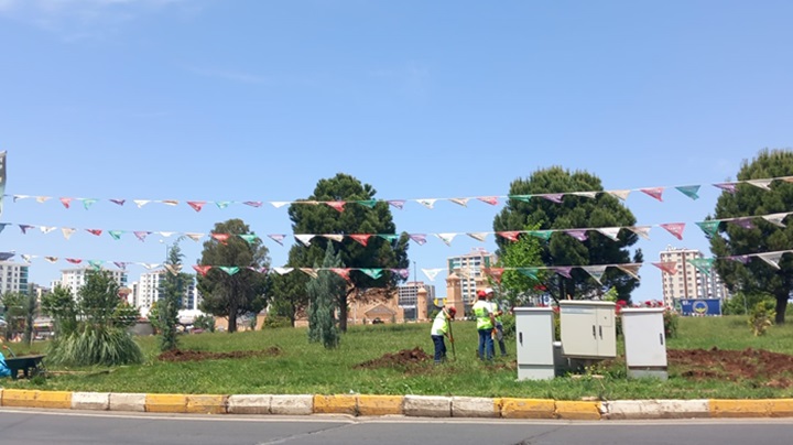 Fırat Bulvarında Ağaçlandırma Çalışması Yapıldı
