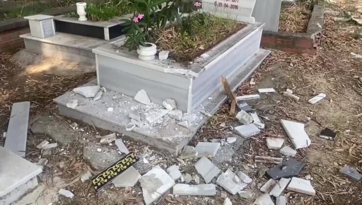 12 mezarı tahrip eden şüpheli yakalandı
