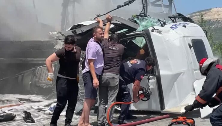 3 tırın karıştığı kazada 1 kişi öldü, 2 kişi yaralandı