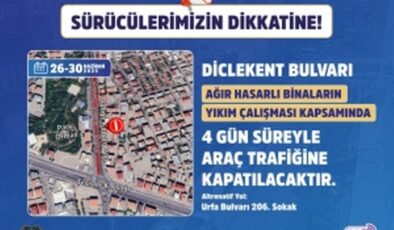 Ağır hasarlı bina için 4 gün trafik kapatılacak