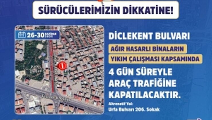 Ağır hasarlı bina için 4 gün trafik kapatılacak
