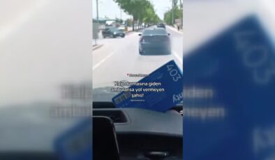 Ambulansa yol vermeyen sürücüye 3 bin 160 lira ceza kesildi