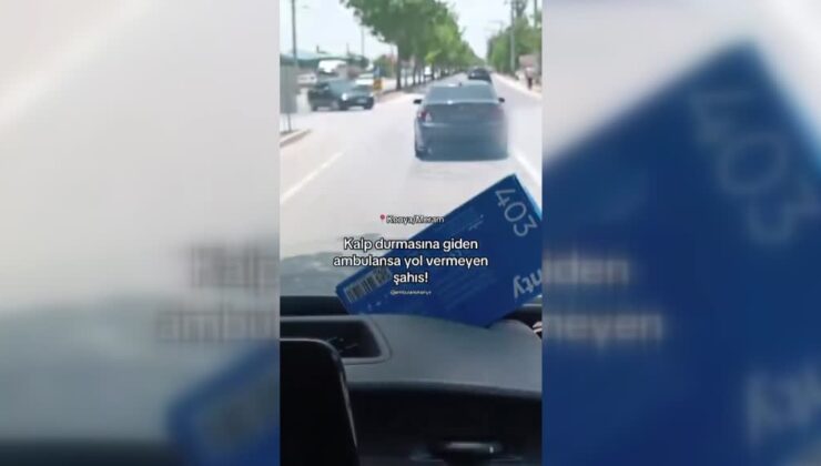 Ambulansa yol vermeyen sürücüye 3 bin 160 lira ceza kesildi