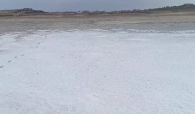 Aşırı sıcaklar Taşaltı Gölü’nü tuz gölüne çevirdi