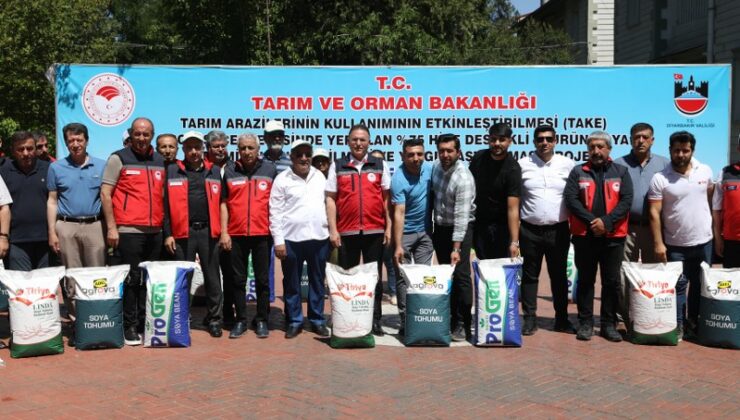 Çiftçilere yüzde 75 hibeli 141 ton soya tohumu dağıtıldı