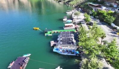 Eğil’de baraj gölünde jet ski ve deniz arabası keyfi