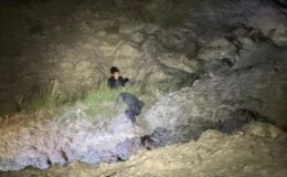 Hayvan otlatırken kayalıktan düşen çocuk kurtarıldı