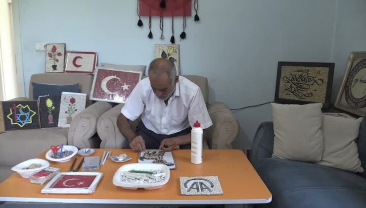 Oğlunun ödeviyle tanıştığı mozaik sanatı emeklilikteki hobisi oldu
