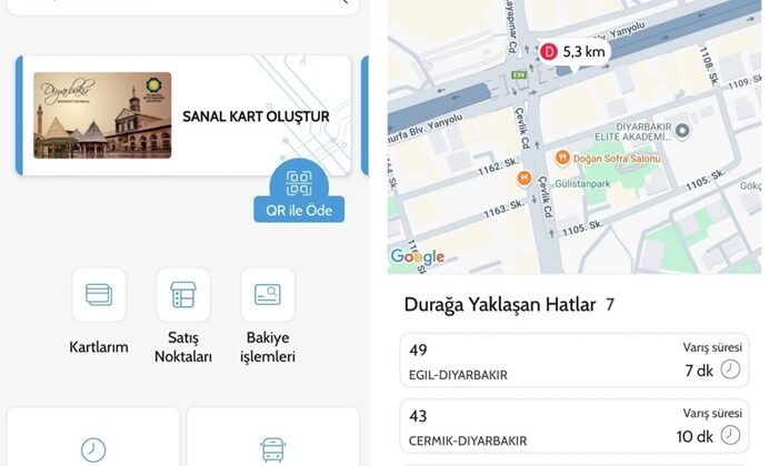 Diyarbakır Ulaşım Uygulamasına yeni özellikler eklendi