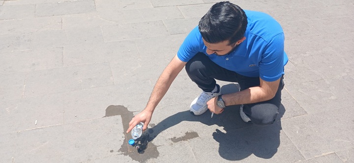 Ebabil kuşu sıcağa dayanamadı