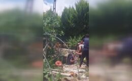 Kuyuya düşen adamı itfaiye kurtardı