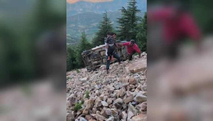 Uçuruma devrilen pikaptaki 3 kişi öldü, 1 çocuk yaralandı