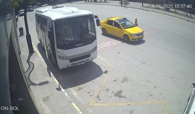 Yanan taksinin sürücüsü yaralandı