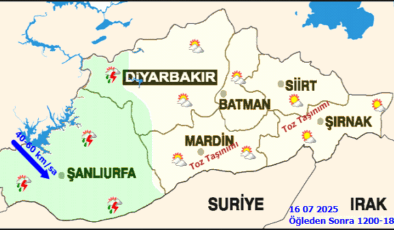 Diyarbakır ve Şanlıurfa için sağanak ve fırtına uyarısı