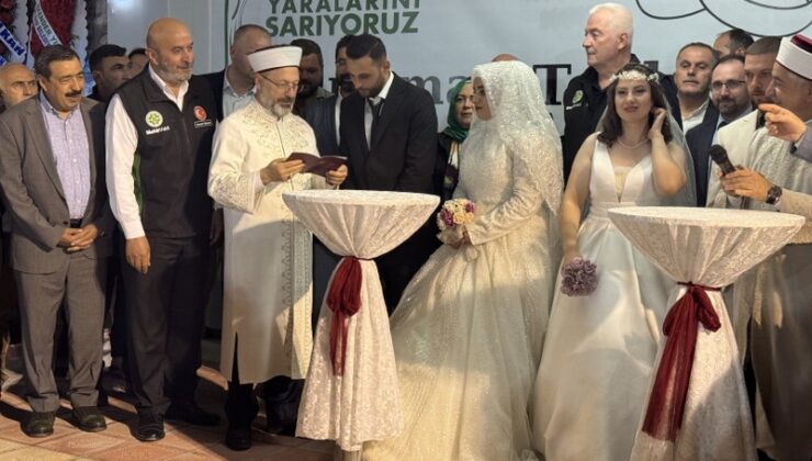 Diyanet İşleri Başkanı Erbaş, toplu nikah töreninde konuştu