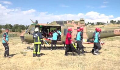 Helikopter kazası senaryosuyla tatbikat gerçeği aratmadı