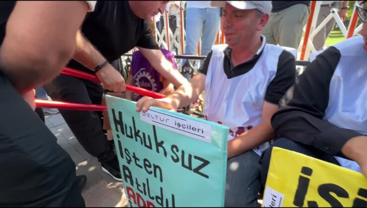İBB BELTUR’da işten çıkarılan işçilere destek için zincirli eylem