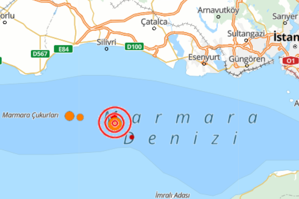 Silivri açıklarında korkutan deprem