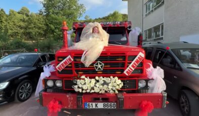 Kamyon sürücüsü, ekmek teknesini gelin arabası yaptı