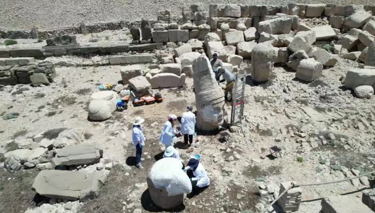 Nemrut Dağı’ndaki dev heykellere nano kireç koruması başladı