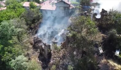 Otluk alanda çıktıktan sonra evlere sıçrayan yangın söndürüldü