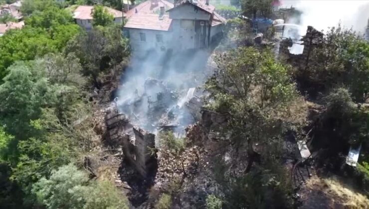 Otluk alanda çıktıktan sonra evlere sıçrayan yangın söndürüldü