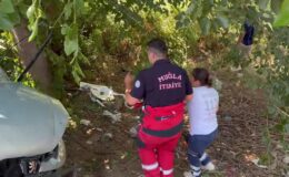 Şarampole devrilen otomobildeki 2 kişi öldü, 1 kişi yaralandı