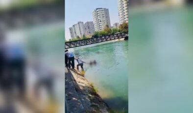 Sulama kanalında akıntıya kapılan çocuğu inşaat işçisi kurtardı