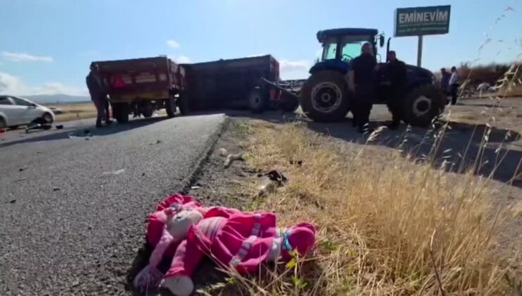 Traktör ile hafif ticari araç çarpıştı, 1 kişi öldü, 4 kişi yaralandı