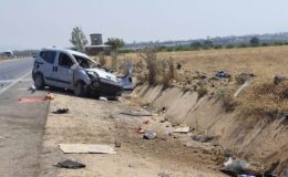 Takla atan hafif ticari aracın sürücüsü öldü
