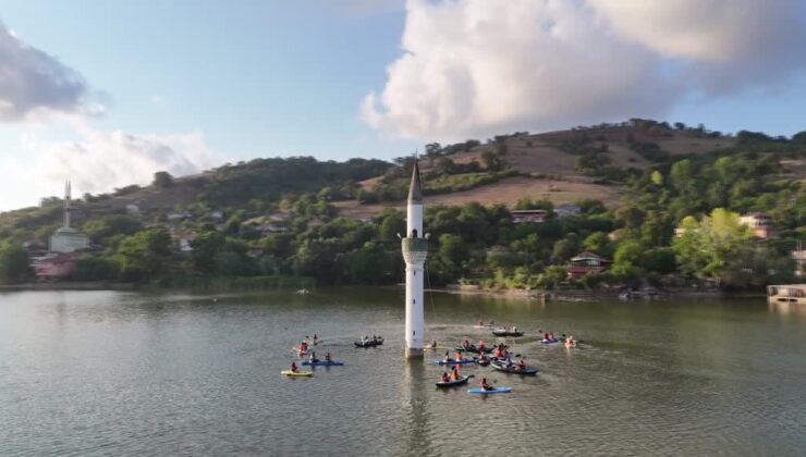 Batık Minare çevresi su sporları tutkunlarını ağırlıyor