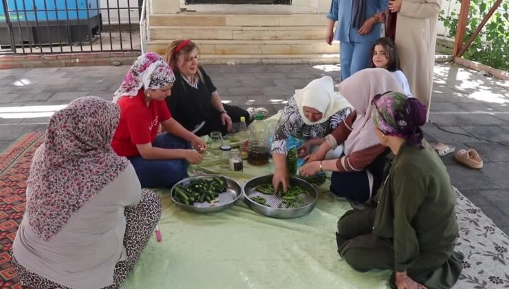 Batman’da toplum merkezi kursiyeri kadınlar kışlık turşularını da imece usulü hazırlıyor